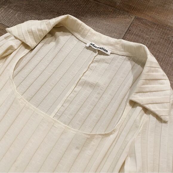 Reformation Vittoria Dress in Ivory Sz M - Picture 3 of 6